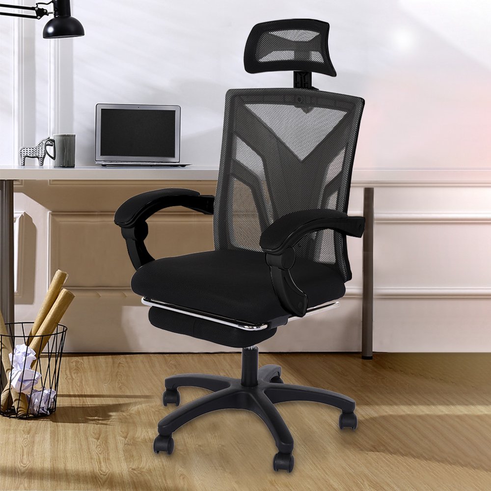 Computer Chair With Footrest Adjustable Backrest Reclining office Chair