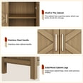 thumbnail image 4 of Modern Farmhouse Dining Table Sideboard – Buffet Cabinet with Adjustable Shelf, 2 Doors & Drawer, Multi-Purpose Console for Kitchen, Entryway, Coffee Bar – Walnut Color, 4 of 8