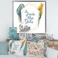 thumbnail image 3 of Designart 'Save The Date Bird Blue Feather' Bohemian & Eclectic Framed Art Print, 3 of 4