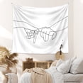 thumbnail image 2 of Tapiz minimalista para colgar en la pared con diseño lineal Pinky Promise, 130 x 150 cm, 2 of 3