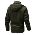 thumbnail image 3 of ohmzyzo Men's Winter Hooded Jackets Multi Pockets Zipper Front Coats Thick Thermal Fleece Lined Coats Slim Work Cargo Jackets for Men Army Green M, 3 of 8