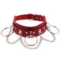 thumbnail image 1 of kurtrusly Collier Ajustable Ras-de-Cou Chaîne Multicouche Pendentif Ras-de-Cou en Cuir PU Fille Femme Punk O Ring Collier, 1 of 9