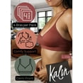 thumbnail image 2 of Kalon 4 Pack Women's Demi Wireless Padded Bralette Hook and Eye Bra Back, 2 of 9