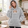 thumbnail image 4 of Pet Pouch Hoodie for Women Cozy Soft Sweatshirts Fleece Warm Kangaroo Pouch Hoodie Hooded Pet Pouch Hoodie Cat Hoodie with Pouch Pull Pocket for Dogs & Snack Hooded, 4 of 4