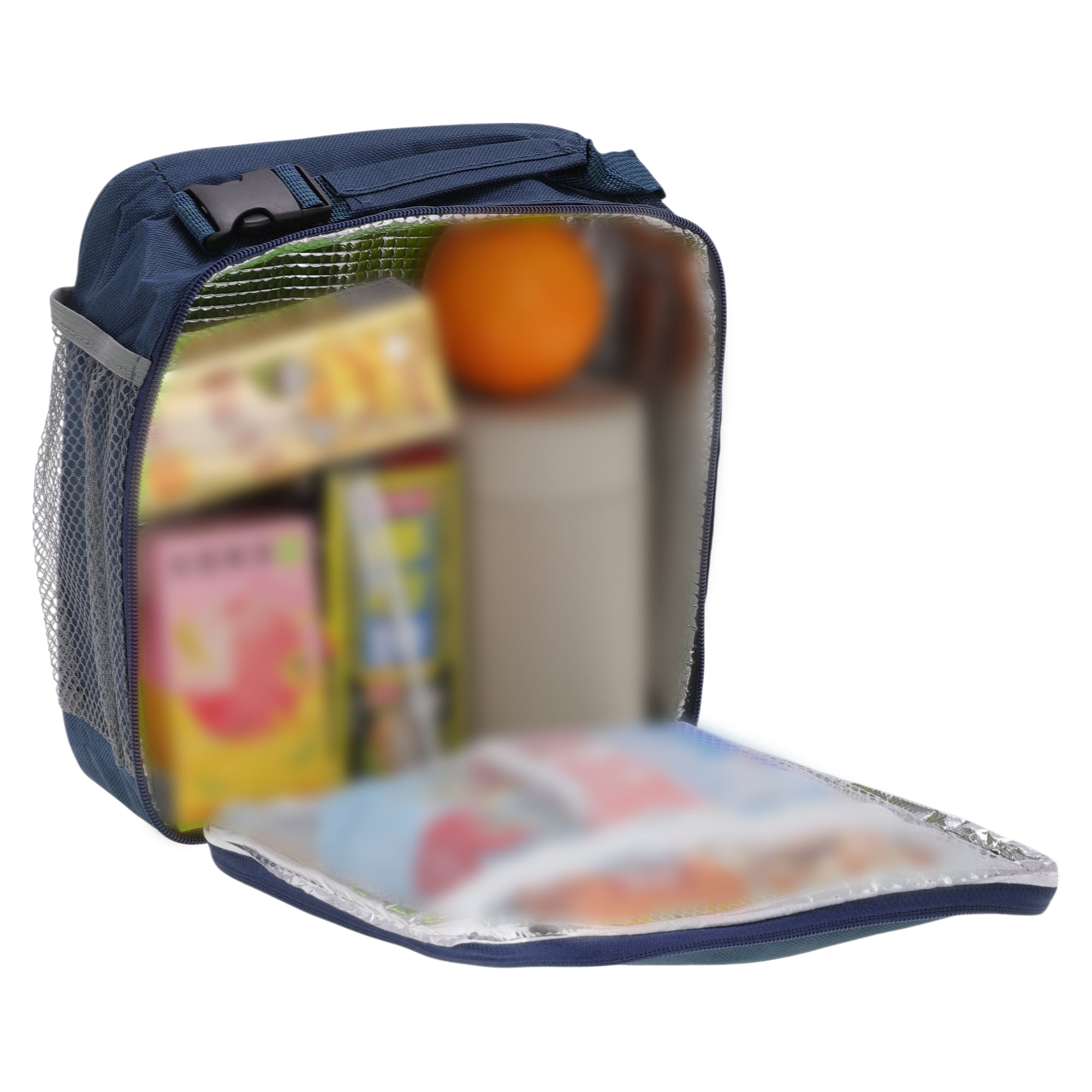 Unique Bargains Reusable Insulated Lunch Box Tote for Work Navy Blue 195 oz