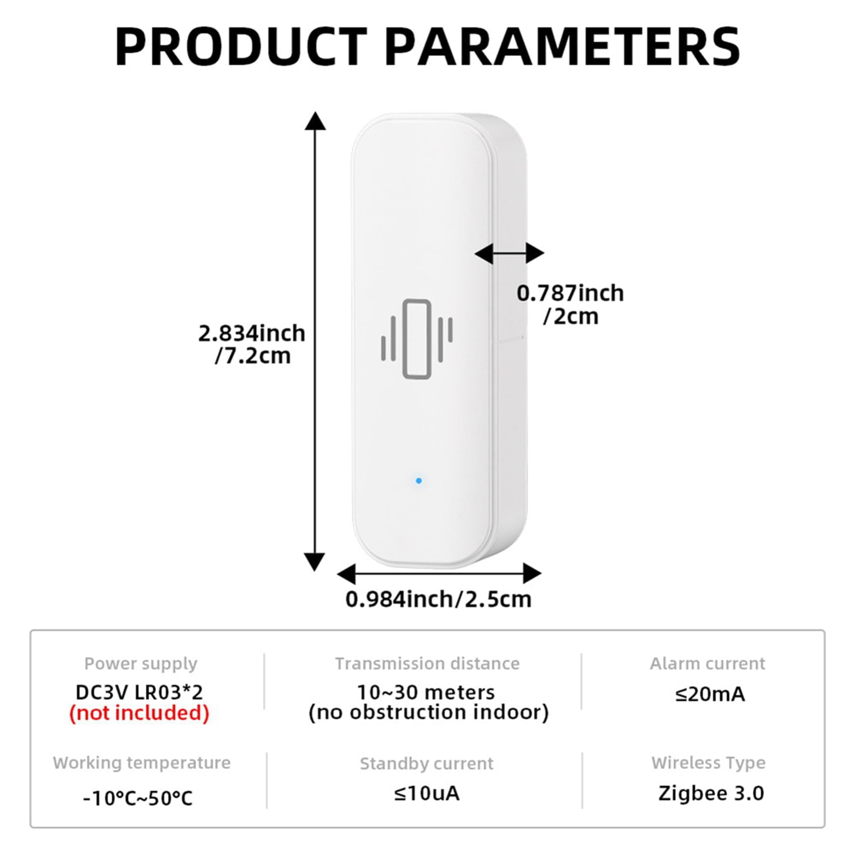 2X Tuya Smart Vibration Sensor ZigBee Tuya Sensor Monitor App Control Security Protection Zigbee Sensor