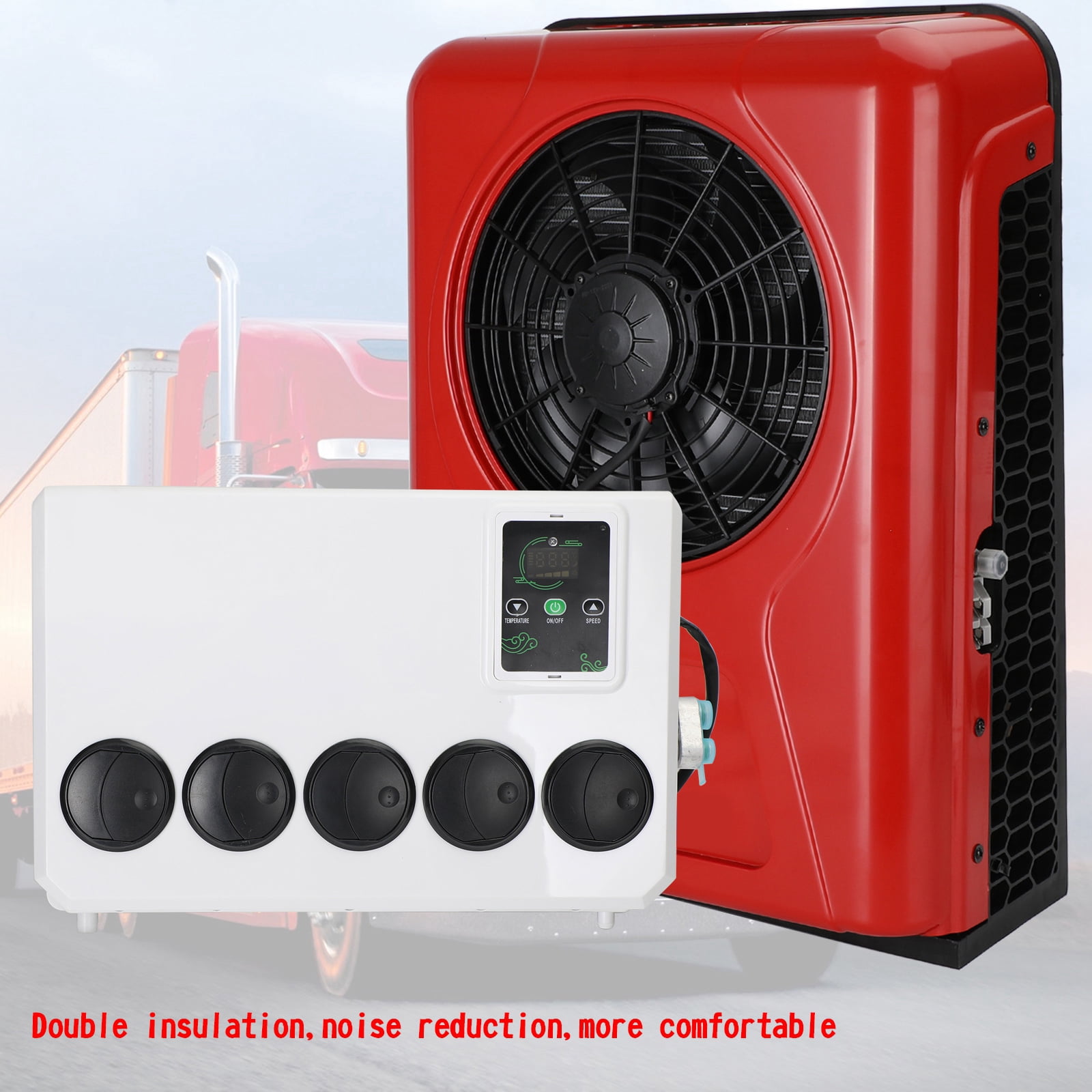 TOPTENG 12000 BTU 12V DC Split Parking Air Conditioner For RV Truck Vans Forklift Excavator Crane Construction Vehicle