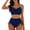 #0125-Navy, variant on Women Tie Side Two Piece Bikini Set Wireless Padded Adjustable Bathing Suit for Summer Beach Pool Party Vacation Outfit