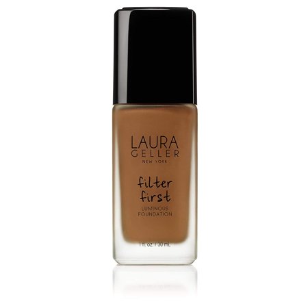 Laura Geller New York Filter First Luminous Liquid Makeup Foundation, Lightweight, Medium To Full Coverage, Non-Settling Formula, Chestnut, 1 Fl Oz