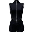 thumbnail image 5 of Short Sets for Women Slim Fit Sleeveless Zip Up Cropped Vest and Shorts 2 Piece Matching Set Going out Sets, 5 of 9