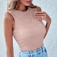 thumbnail image 4 of Women Summer Tops Women Fashion Casual Sleeveless Top Casual Knit Shirt Vest Round Neck Splice Tanks Top Dress Womens Business Tops for 3x for Dressy Camisole Crop Pink XL, 4 of 8