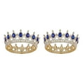 thumbnail image 4 of kurtrusly Rustproof And Anti-corrosion For Medieval Or Cosplay Metallic Luster Wedding Hair Crown Tiaras Gold  + sapphire 2Set, 4 of 6