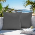 thumbnail image 3 of Outdoor Waterproof Throw Pillow Covers Set of 2 Dark Grey Pattern Decorative Pillowcases Square Outdoor Pillows Cushion Case 16x16 Inch Pure Colour Patio Pillows for Couch Sofa Bed Garden, 3 of 9
