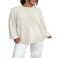 thumbnail image 1 of Women Loose Knit Sweater Solid Color Long Sleeve Winter Pullovers, 1 of 8