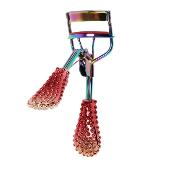 1 Pc Women Handle Eyelash Curler for Beauty Parlor Business Travel Wedding Red Stainless Steel Plastic