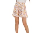 thumbnail image 1 of Hippie Rose Womens Floral Print Tiered Skirt, white, Juniors, XS, 1 of 1