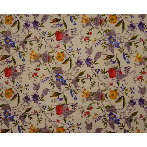 Decorative Indian Floral Printed Craft Cotton Fabric Sewing Material By The Yard