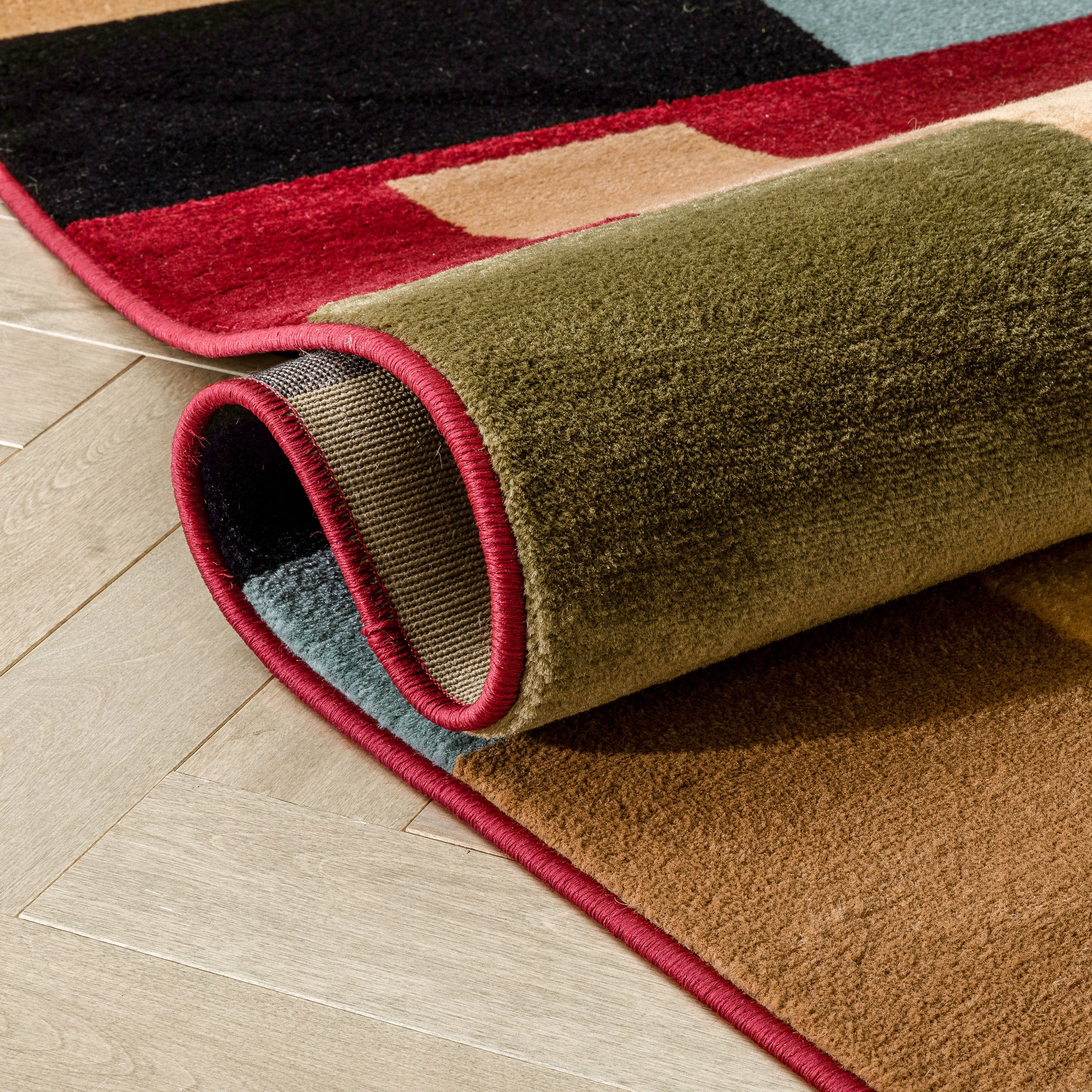 Well Woven Barclay River Modern Geometric Red 5'3" x 6'10" Oval Area Rug