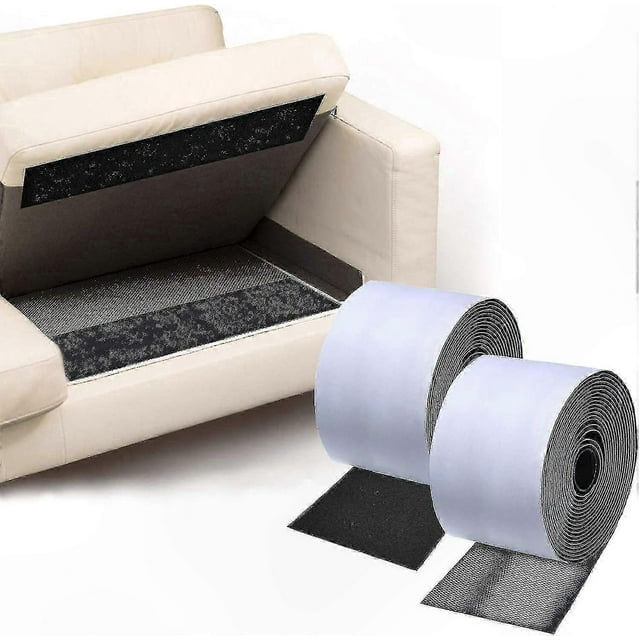 Non-Slip Cushion Anchors with Adhesive Hook and Loop Strips for Furniture Stability