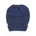 thumbnail image 2 of Gravity Threads Trendy Oversized Chunky Soft Beanie + Winter Gloves- Navy, White, 2 of 2