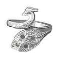 thumbnail image 4 of Sonducket Anillo de tejer regalos de joyería de fiesta anillos de apertura ajustable artesanía suministros de costura mujeres boda plata Type2 NO2, 4 of 6