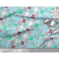 thumbnail image 3 of Soimoi Velvet Fabric Geometric Check Print Fabric by The Yard 58 Inch Wide, 3 of 3
