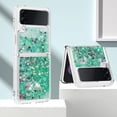 thumbnail image 6 of Glitter Liquid Case for Samsung Galaxy Z Flip 3 for Girls Women, Bling Quicksand Clear Soft TPU Cover Shiny Sparkle Luxury Floating Protective Case for Samsung Galaxy Z Flip3 RLS Green, 6 of 12