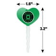 thumbnail image 6 of Justice League Green Lantern Athletic Logo Heart Love Cupcake Picks Toppers Decoration Set of 6, 6 of 7