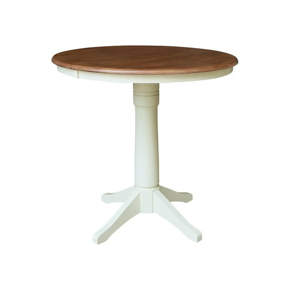 International Concepts 36" Round Top Pedestal Table With 12" Leaf - 36.1"H - Dining or Counter Height
