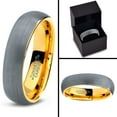 thumbnail image 5 of Charming Jewelers Tungsten Wedding Band Ring 5mm for Men Women Comfort Fit 18K Yellow Gold Plated Plated Domed Brushed Lifetime Guarantee Size 12.5, 5 of 5