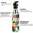thumbnail image 3 of Yayeee 33oz Insulated Water Bottle Double Wall Stainless Steel with Flip Straw Lid, Beige Geometric, 3 of 7