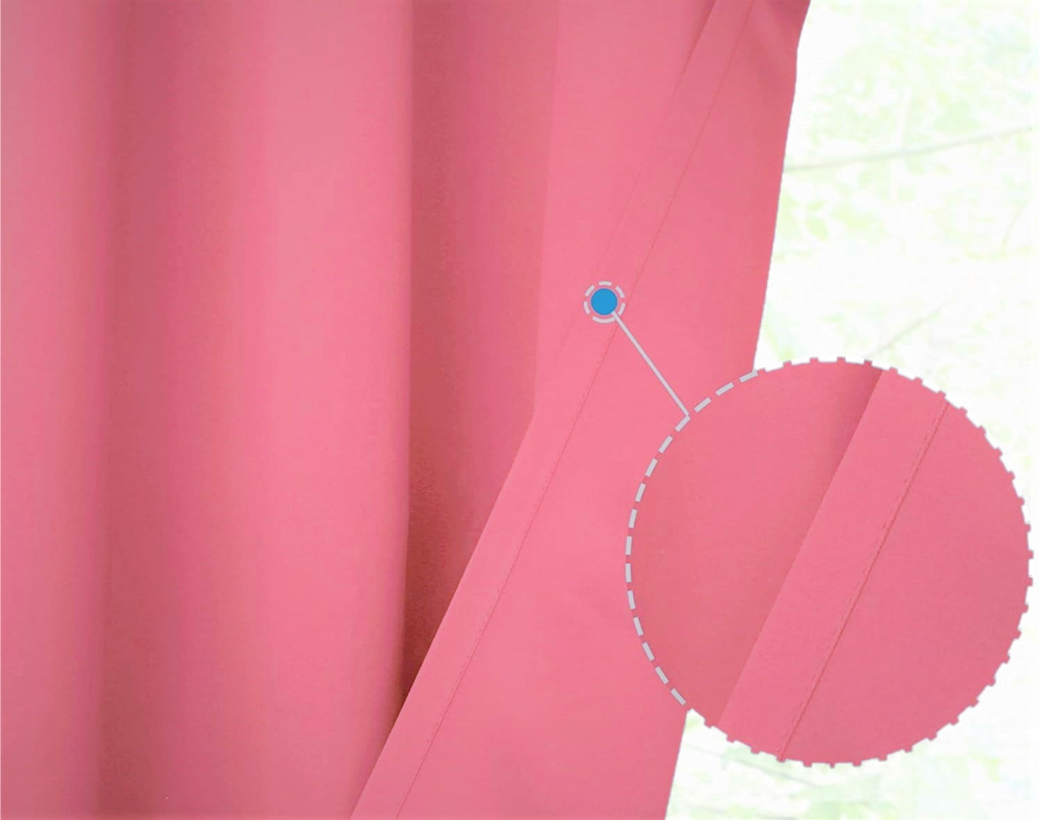 Window Curtain Blackout Room Darkening K68 hot pink color thermal drapes for bedroom living room closet door noise reducing 37" inch wide X 63" inch long 2 panels