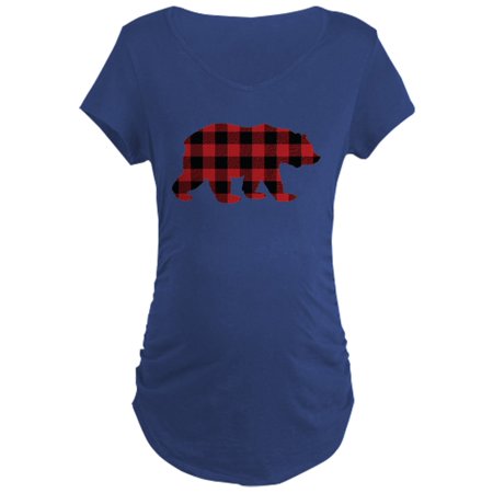 

CafePress - Buffalo Plaid Bear Maternity Dark T Shirt - Maternity Dark T-Shirt