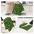 thumbnail image 3 of Kitchen Towels - black green checkered Chessboard Absorbent Quick Drying Dish Towels for Kitchen Drying, Cute Funny Soft Hand Towels for Kitchen Decor with Lanyard, 3 of 7