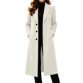 thumbnail image 2 of IUYRTFE Women's Long Lapel Collar Coat Casual Solid Color Overcoat with Pockets, 2 of 9