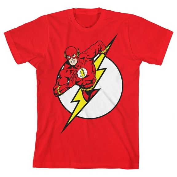 Flash Character and Logo Boy's Red T-shirt -Medium