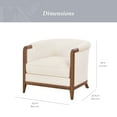 thumbnail image 4 of My Texas House Campbell Wood Accent Chair, Cream Fabric, 4 of 13
