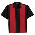 thumbnail image 5 of Yellow Rooster Men's Retro Camp shirt Cuban Style Bowling Shirt Black/Red L, 5 of 6
