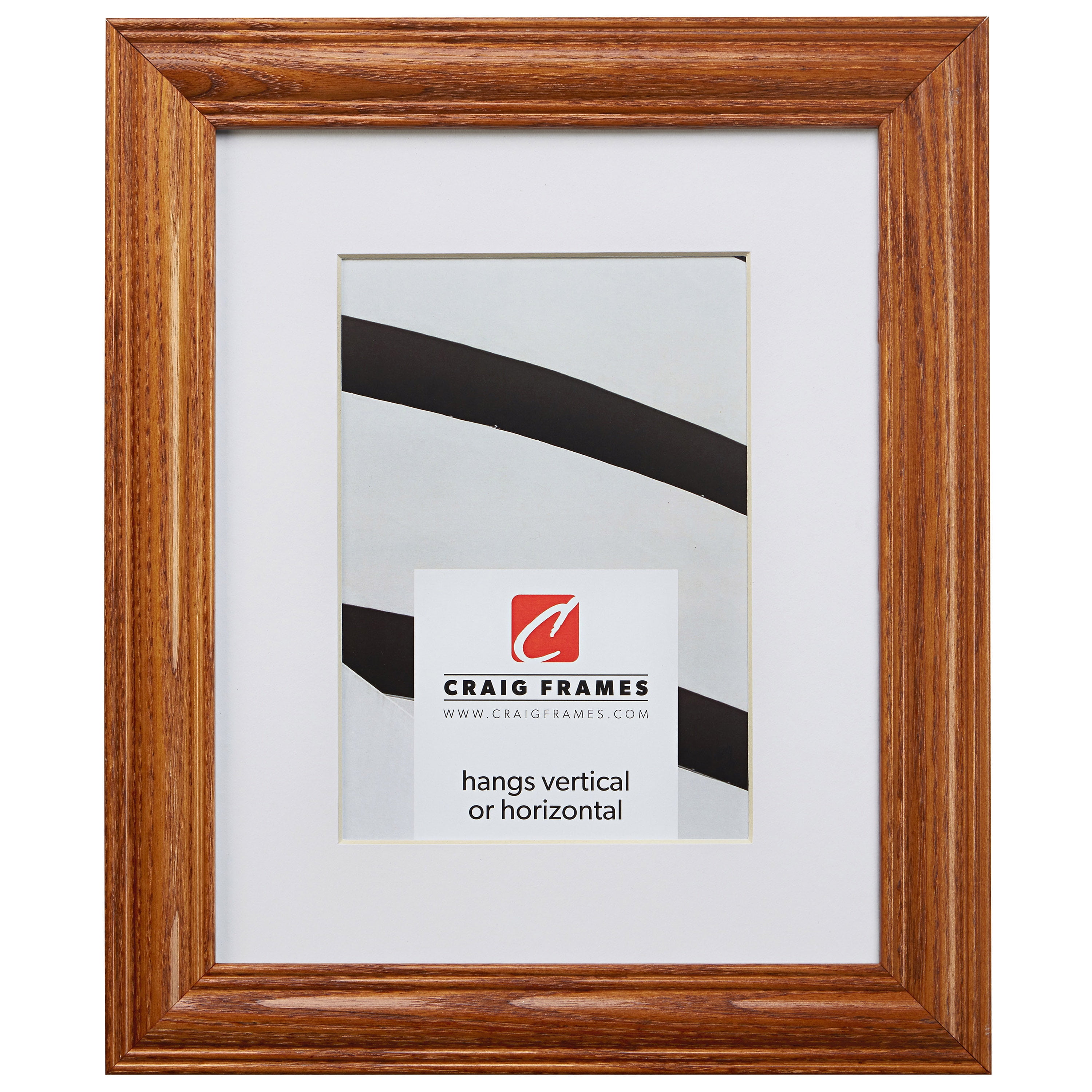Craig Frames Wiltshire 440, 8.5x11 inch Brown Picture Frame Matted for