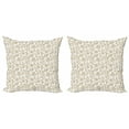 thumbnail image 1 of Ambesonne Ethnic Throw Pillow Cover 2 Pack, Floral Paisley Motif, 20", Dust Camel and White, 1 of 2