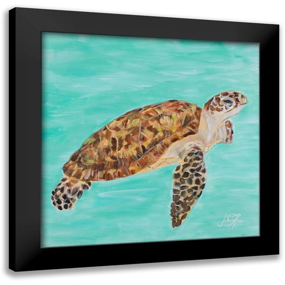 DeRice, Julie 12x12 Black Modern Framed Museum Art Print Titled - Sea Turtle I