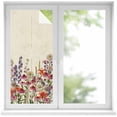 thumbnail image 2 of Watercolor Floral Window Privacy Film, Spring Daisy Lily Lavender Garden Beige Static Cling UV Sun Blocking Tint Film Heat Control Windows Films for Bedroom Bathroom, Window Stickers 17.7"x39.3", 2 of 8