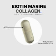 Marine Collagen Peptides – Hydrolyzed Fish Collagen Protein Supplement, Biotin, Vitamin C, E, Hyaluronic Acid - Hair, Skin, Joint – Bio, Sustainable, Collagen - 120 Capsules