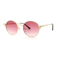 thumbnail image 1 of Revolver Hand Gun Emblem 90s Round Oval Metal Rim Sunglasses Gold Burgundy, 1 of 4
