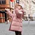 thumbnail image 4 of Kids Girls Down Coats Toddler Parka Puffer Jacket with Hood Winter Warm Long Jacket Teenage Snowsuit Warm Thick Coats Pink 5-6Years, 4 of 7