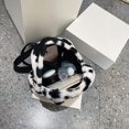 thumbnail image 2 of Mochila de dibujos animados con patrón de vaca lechera, Bolso pequeños multifuncionales para mujer, mochila peluda, 2 of 7