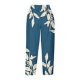 thumbnail image 4 of Women's Capris Pants Casual Tie Elastic Waist Print Trousers with Pocket Loose Harem Hem Fashion Bottoms, Multicolor, L, 4 of 5
