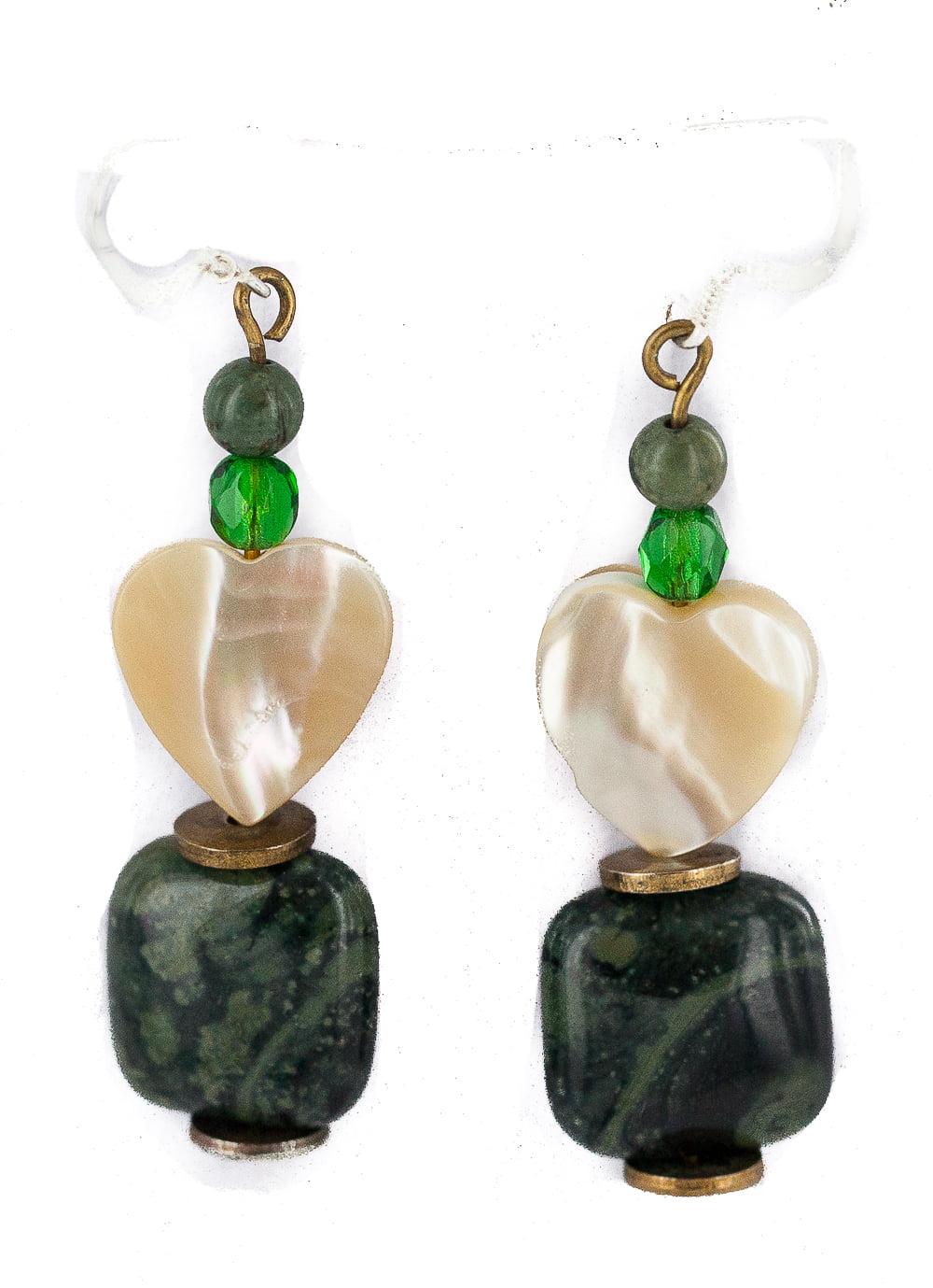 Green Jasper stone dangles copper metal jewelry  Andria Bieber Designs