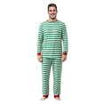 thumbnail image 6 of Matching Family Pajamas Sets Matching Family Pajamas Set Green White Striped Christmas 2 Piece Sleepwear Cozy Long Sleeve Lounge for Men for Holiday, 6 of 8
