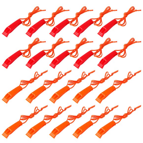 Juego de silbatos de seguridad AUGSUN Emergency de plástico con cordón x20